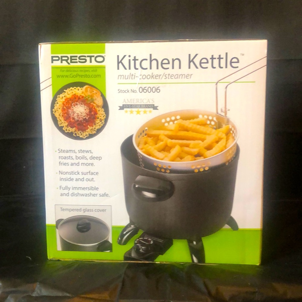 Presto kitchen kettle; multi cooker, fryer & steamer - new in unopened box